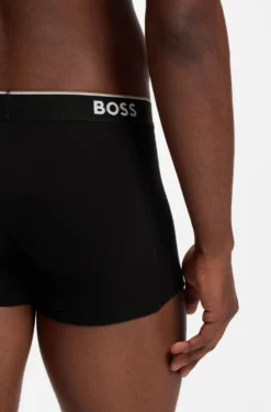 Three-pack of logo-waistband trunks in cotton