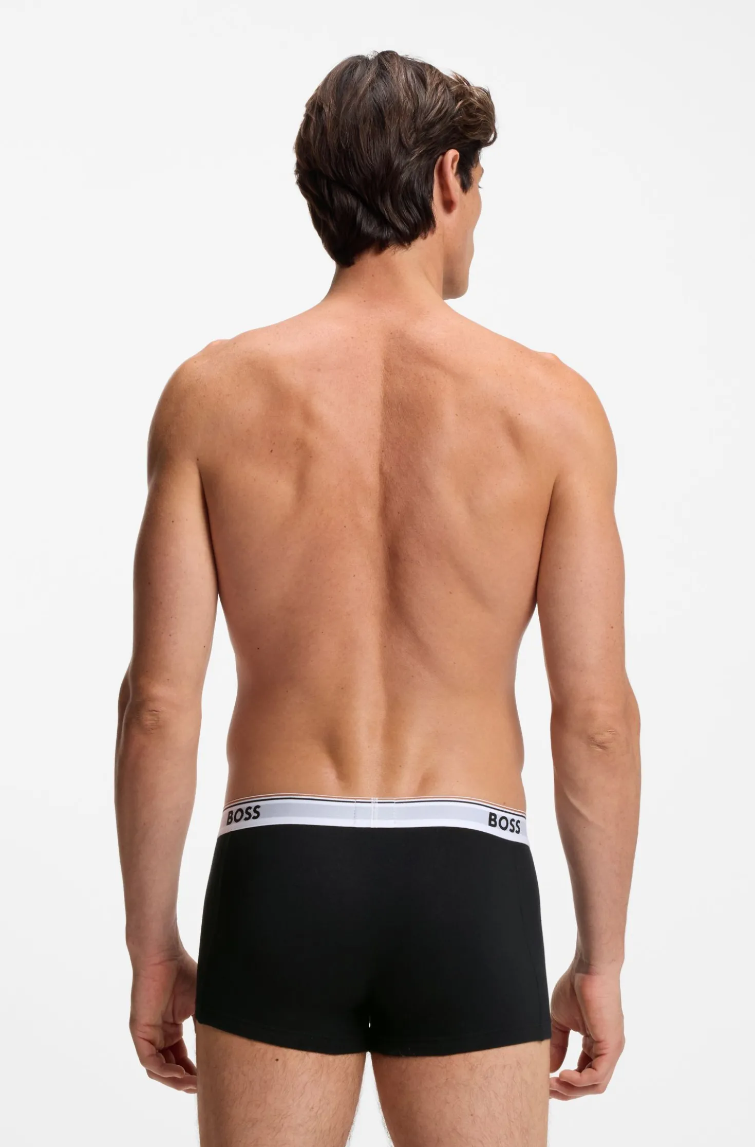 Three-pack of logo-waistband trunks in cotton