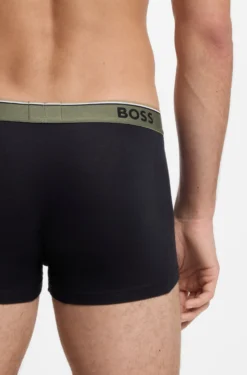 Three-pack of logo-waistband trunks in cotton