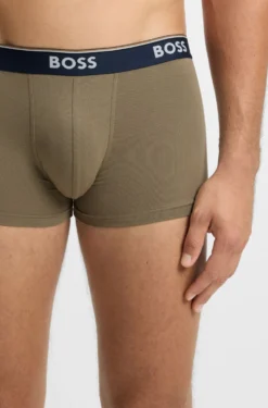 Three-pack of logo-waistband trunks in cotton