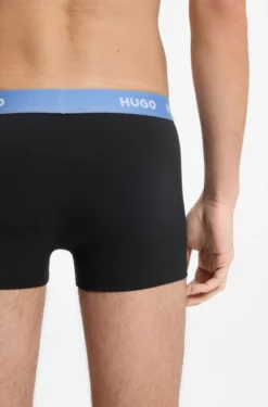 Three-pack of logo-waistband trunks in stretch cotton