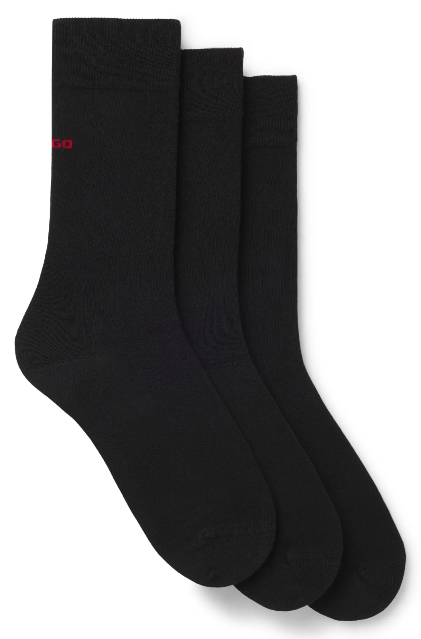 Three-pack of regular-length socks with logos