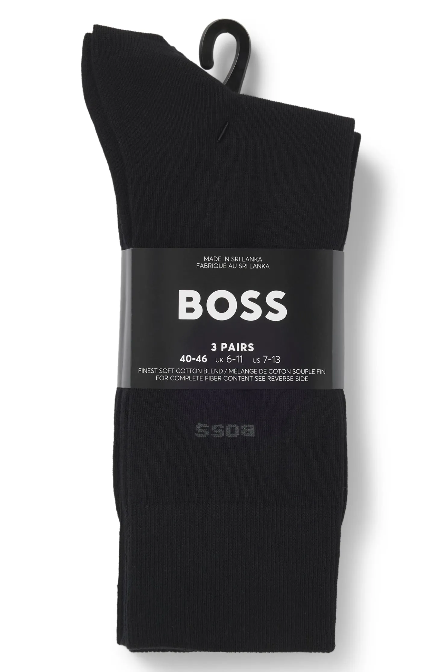 Three-pack of regular-length socks in stretch fabric