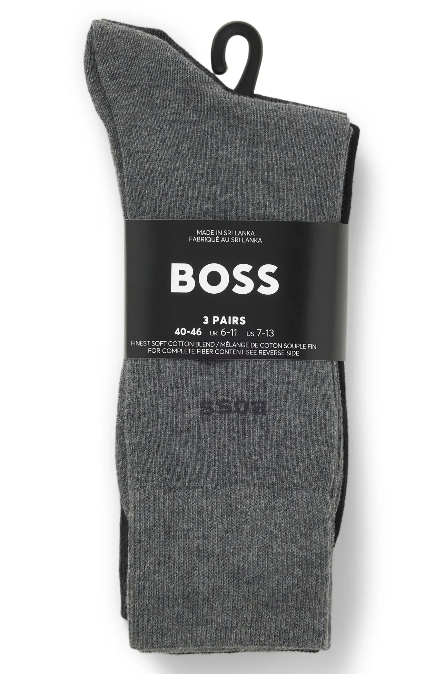 Three-pack of regular-length socks in stretch fabric