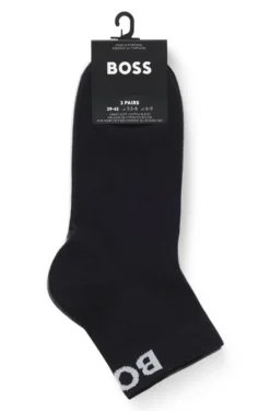 Three-pack of short-length socks with logos