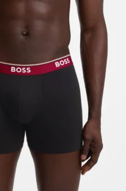 Three-pack of stretch-cotton logo-waistband boxer briefs
