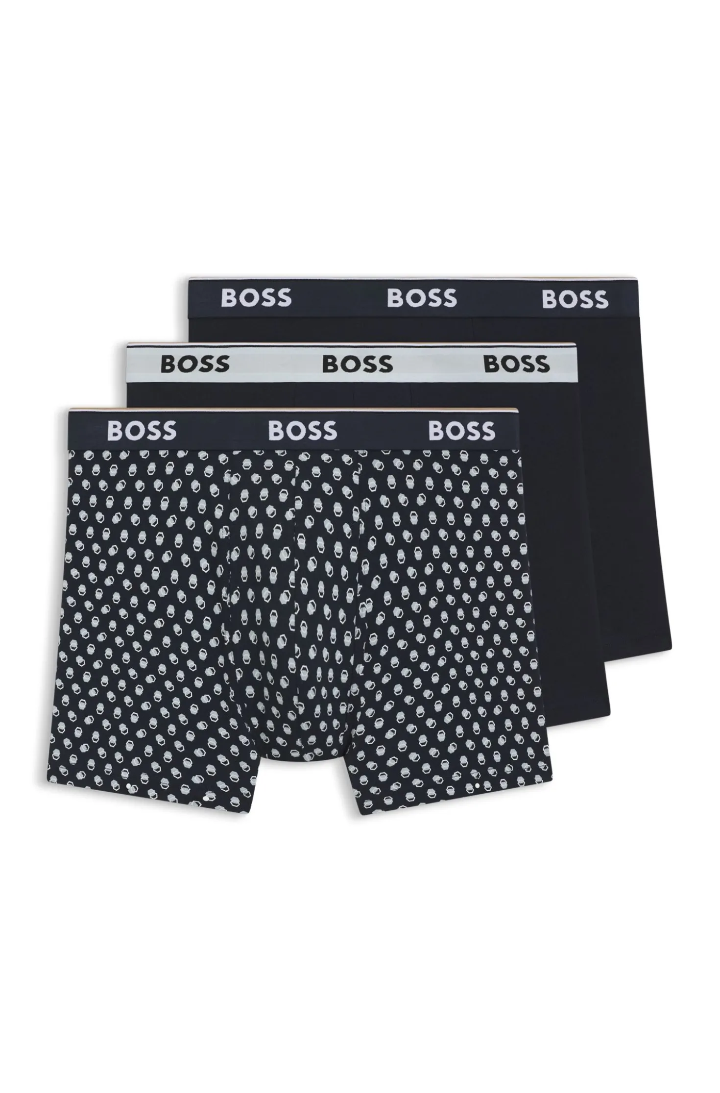 Three-pack of stretch-cotton logo-waistband boxer briefs