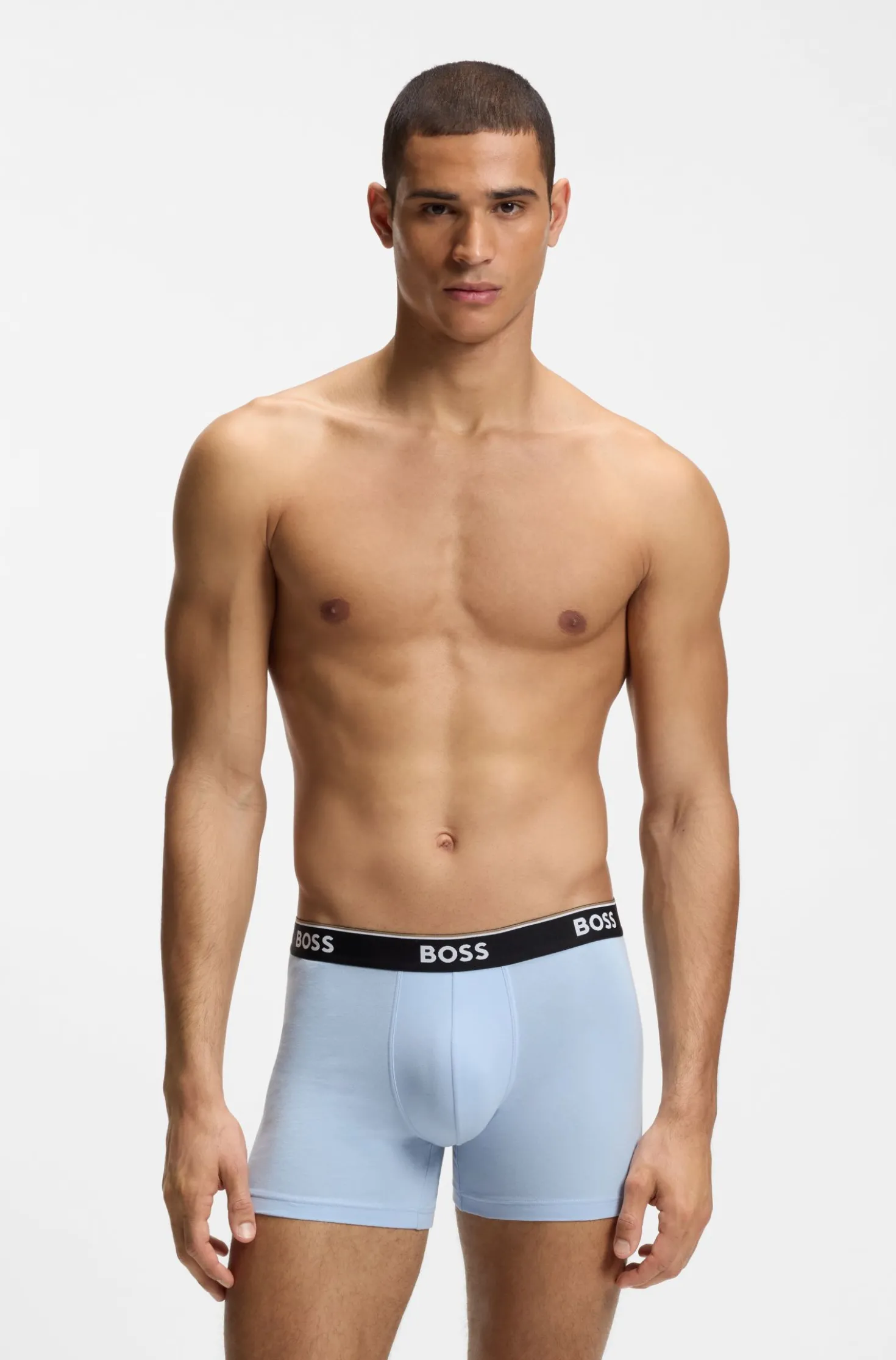 Three-pack of stretch-cotton logo-waistband boxer briefs