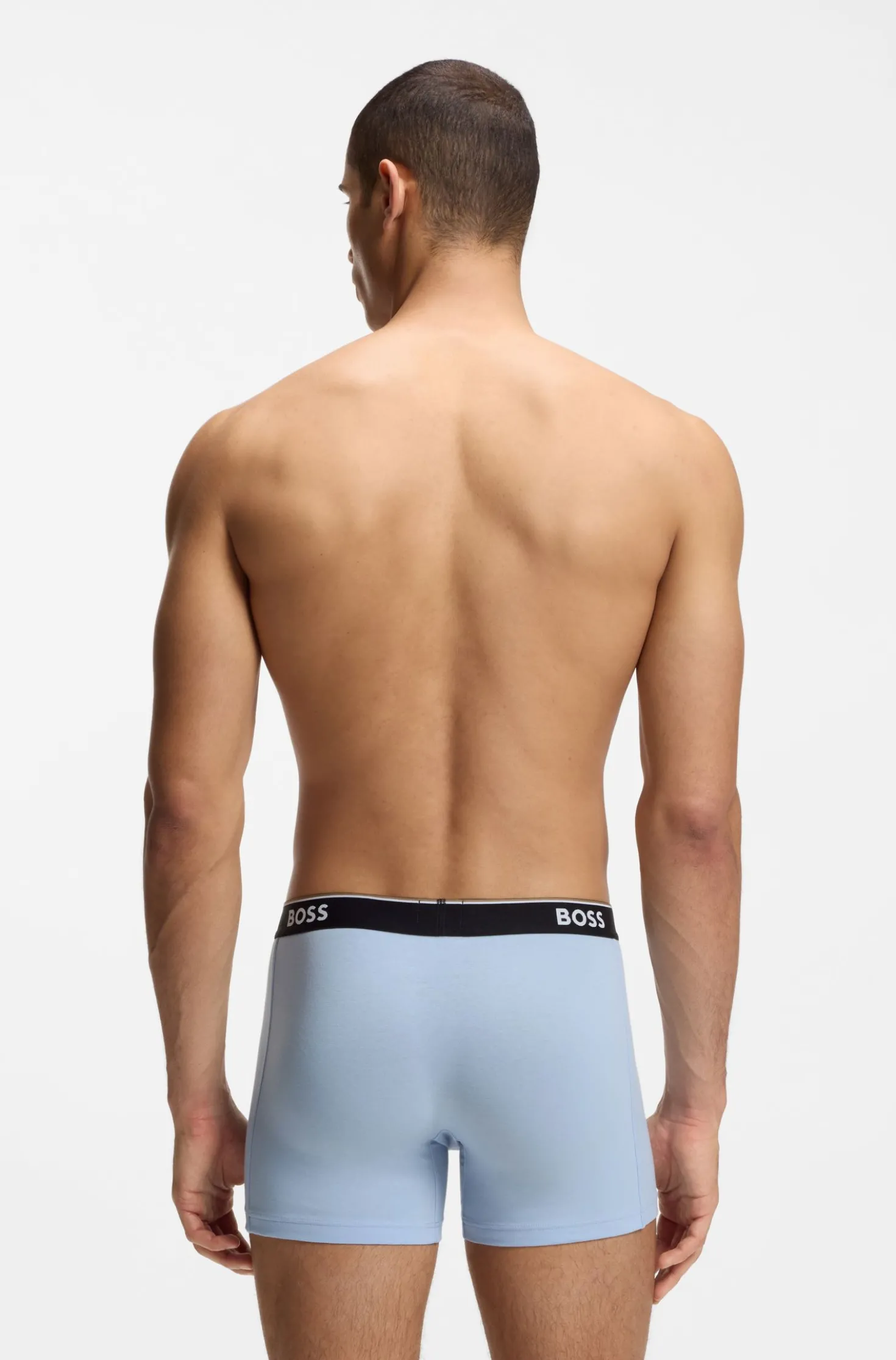 Three-pack of stretch-cotton logo-waistband boxer briefs