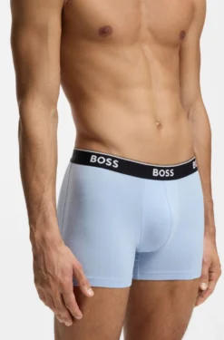 Three-pack of stretch-cotton logo-waistband boxer briefs
