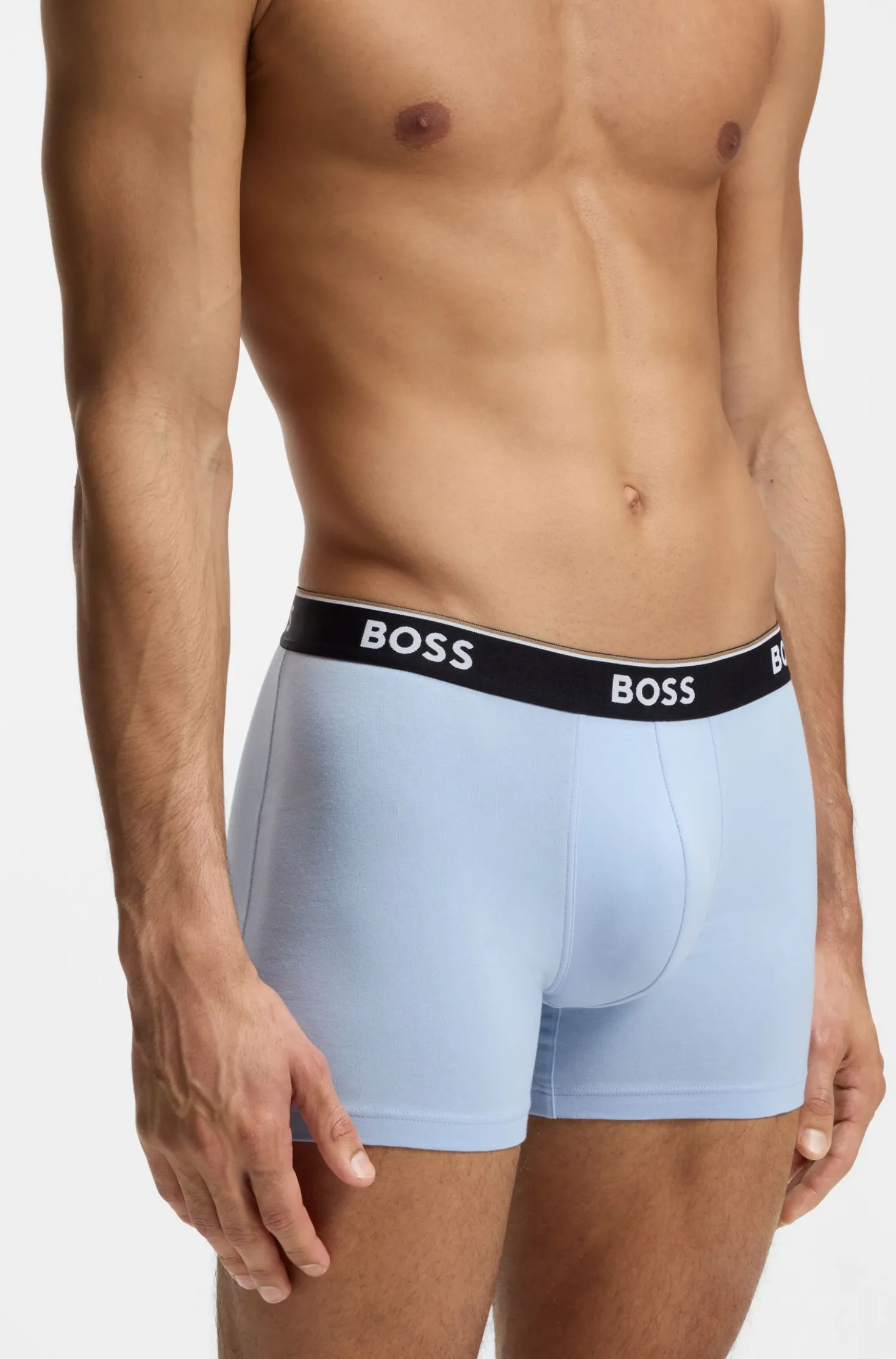 Three-pack of stretch-cotton logo-waistband boxer briefs