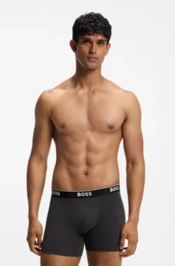 Three-pack of stretch-cotton logo-waistband boxer briefs