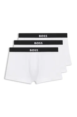 Three-pack of stretch-cotton trunks with logo waistbands
