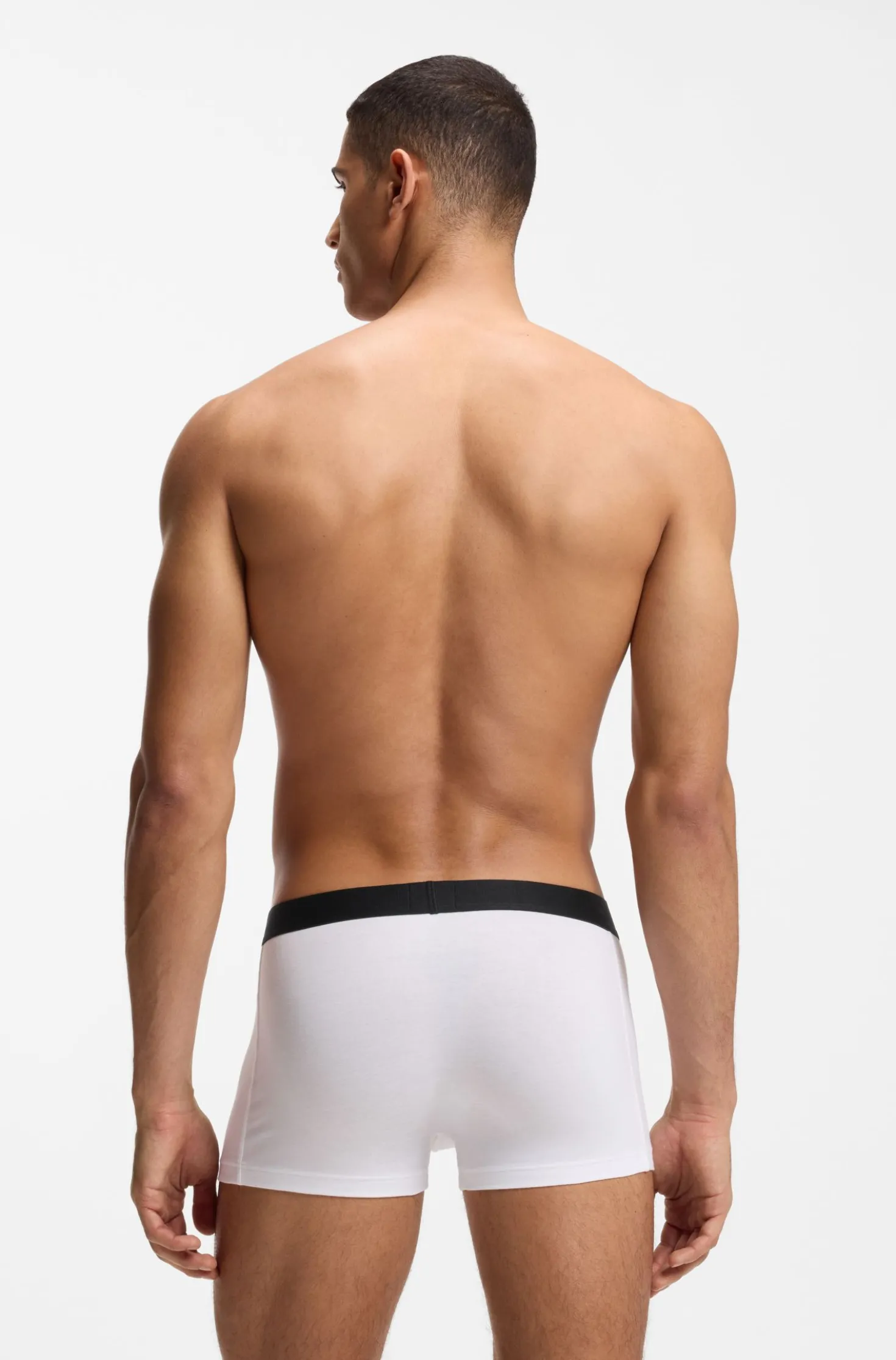 Three-pack of stretch-cotton trunks with logo waistbands