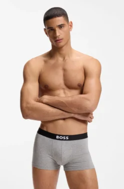 Three-pack of stretch-cotton trunks with logo waistbands
