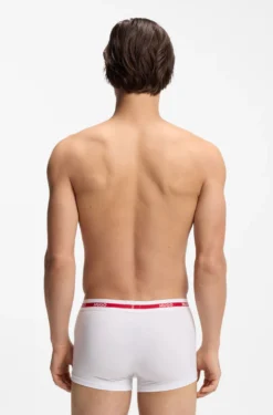 Three-pack of stretch-cotton trunks with logo waistbands