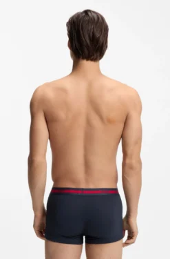 Three-pack of stretch-cotton trunks with logo waistbands