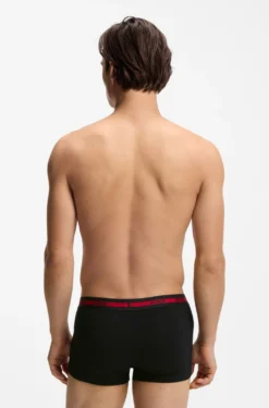 Three-pack of stretch-cotton trunks with logo waistbands