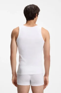 Three-pack of underwear vests in rib-knit cotton
