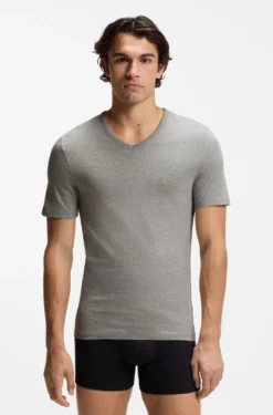 Three-pack of V-neck underwear T-shirts in cotton
