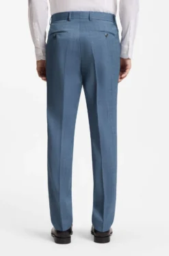 Three-piece regular-fit suit in patterned virgin wool