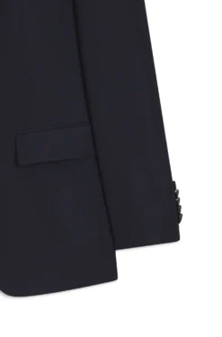Three-piece slim-fit suit in virgin wool and silk