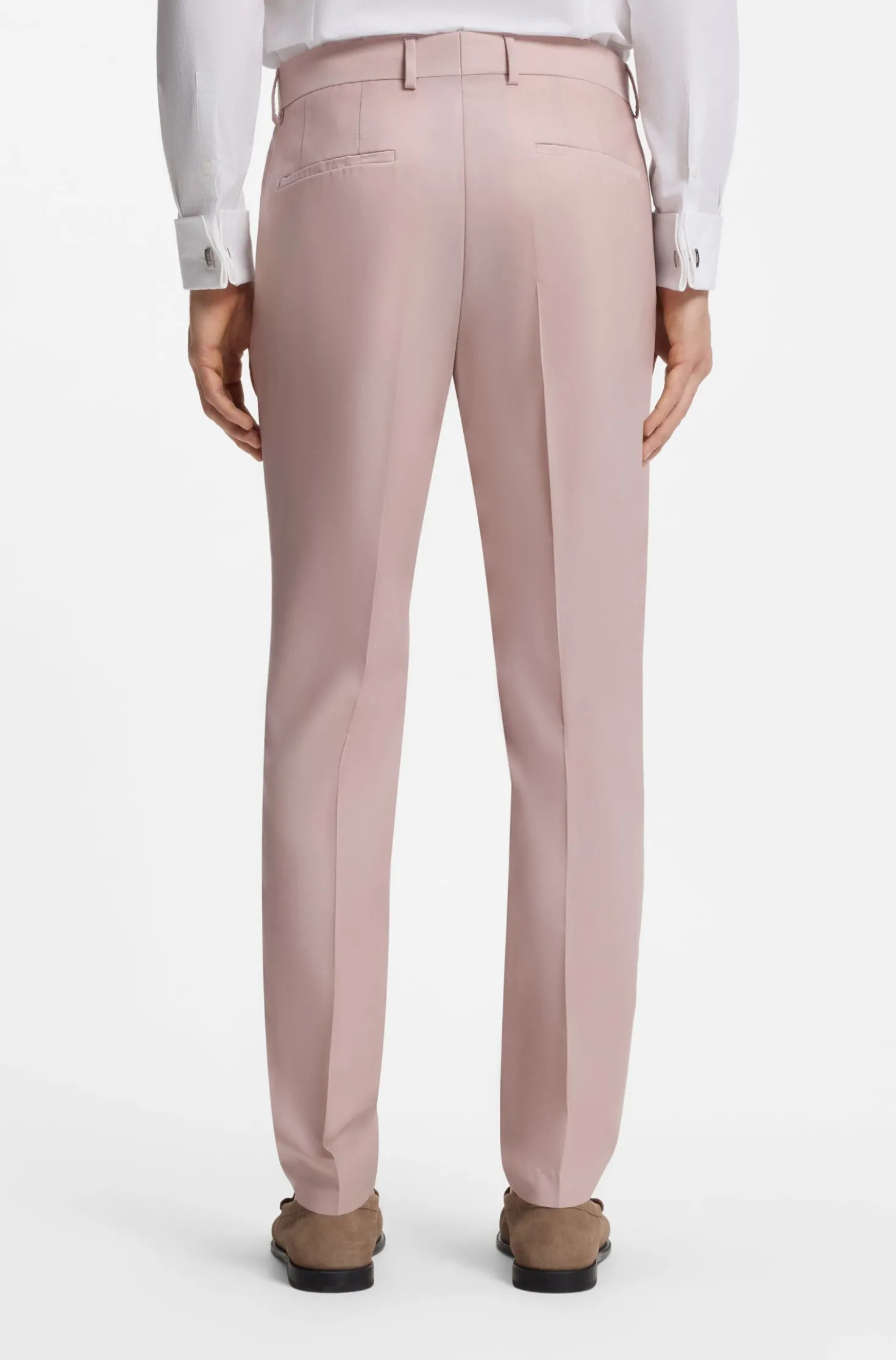 Three-piece slim-fit suit in virgin wool