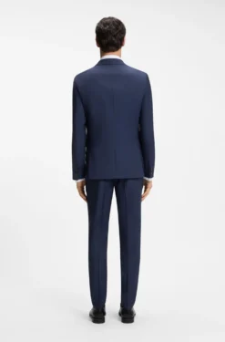 Three-piece slim-fit suit in virgin wool