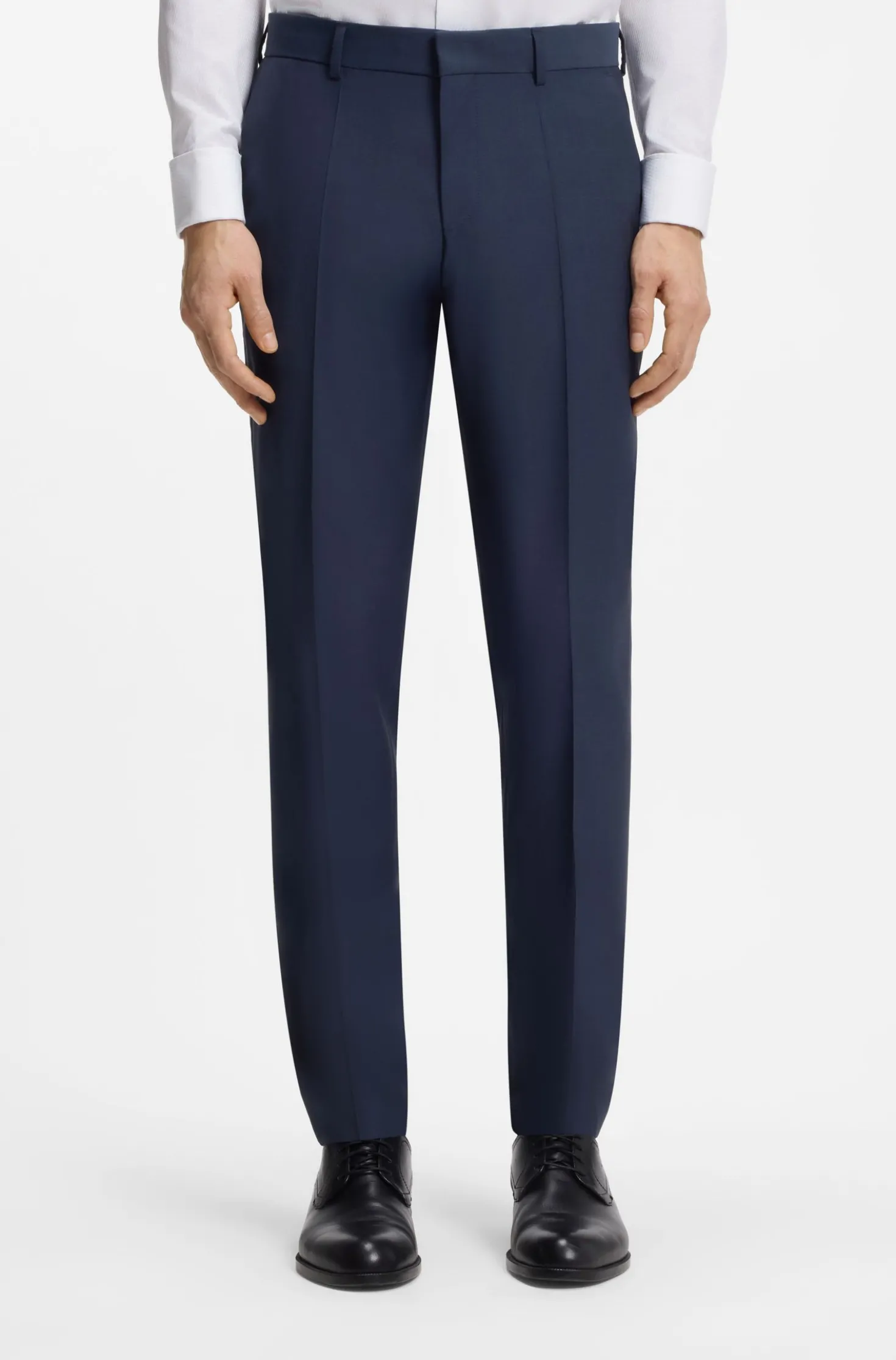 Three-piece slim-fit suit in virgin wool