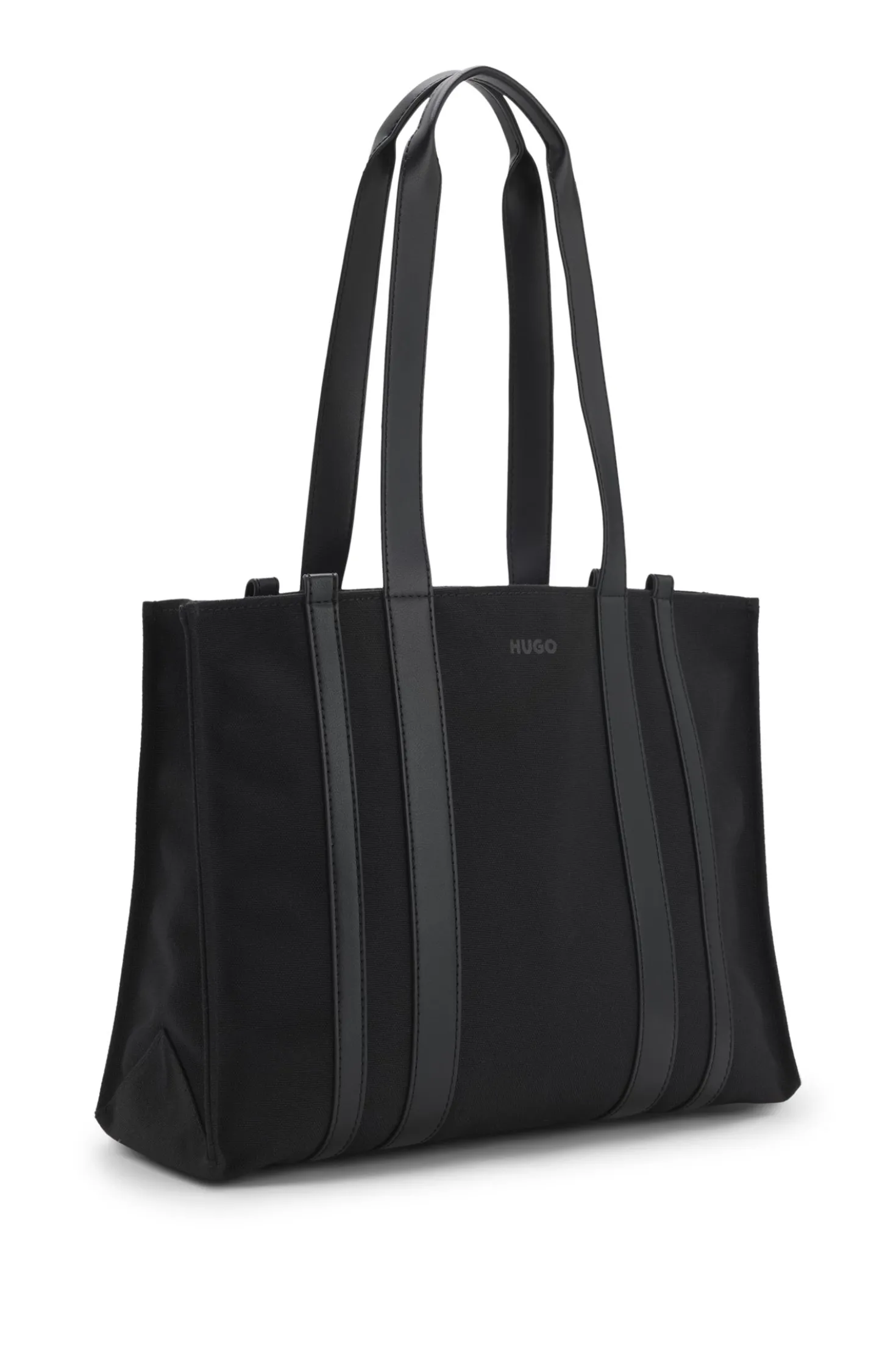 Tote bag with gold hardware and printed logo