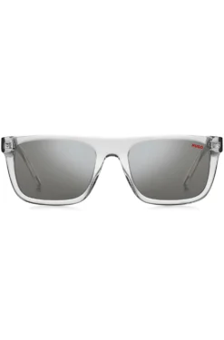 Transparent-acetate sunglasses with black layered temples