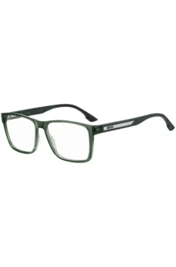 Transparent-green optical frames with logo plaque