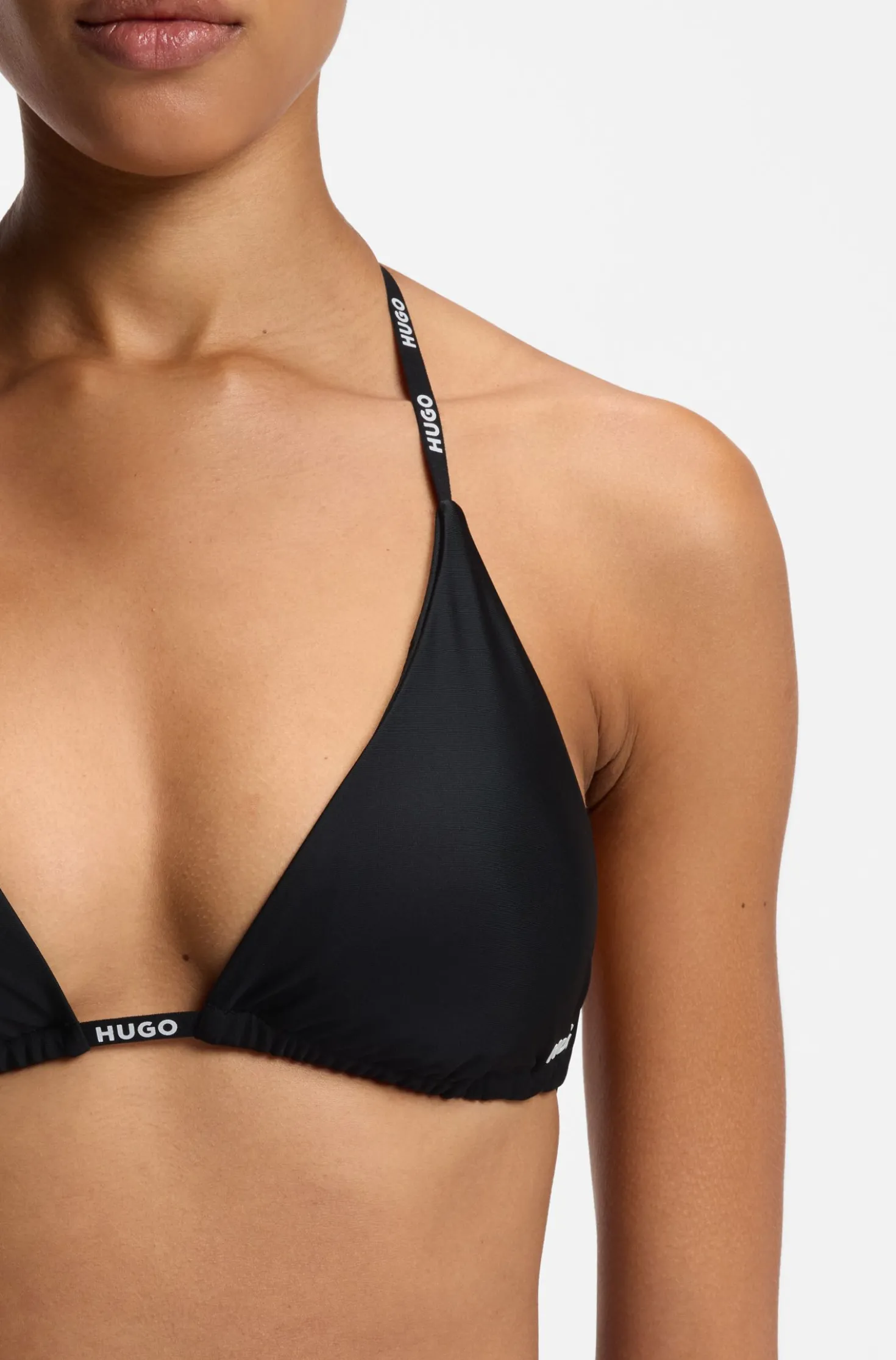 Triangle bikini top with logo ties