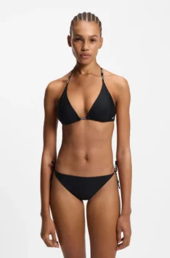 Triangle bikini top with logo ties