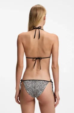 Triangle bikini top with stacked logos