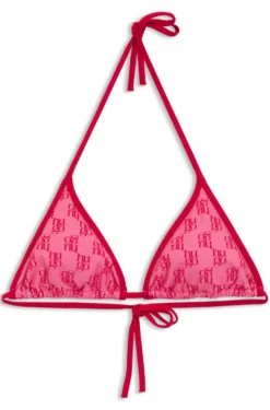 Triangle bikini top with stacked logos