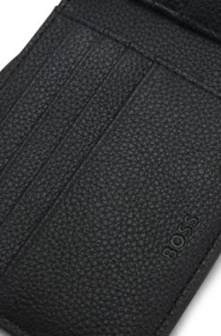 Tricolour-detail wallet in grainy leather