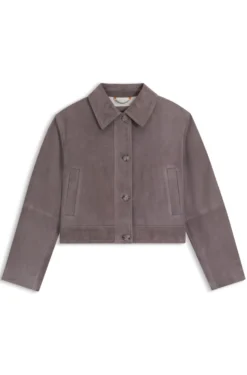 Trucker-style jacket in suede