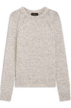 Tweed-effect sweater in cashmere and virgin wool
