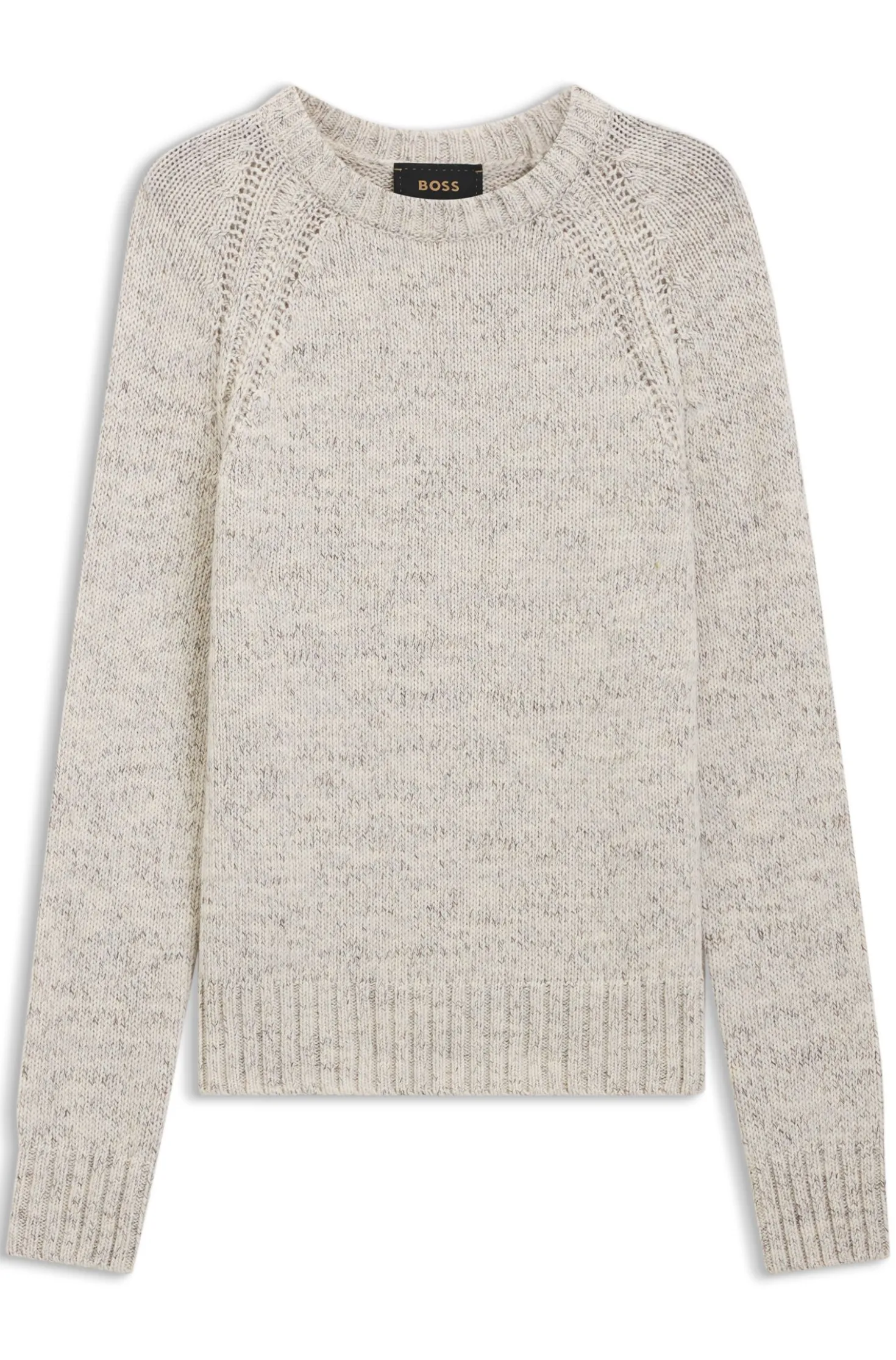 Tweed-effect sweater in cashmere and virgin wool