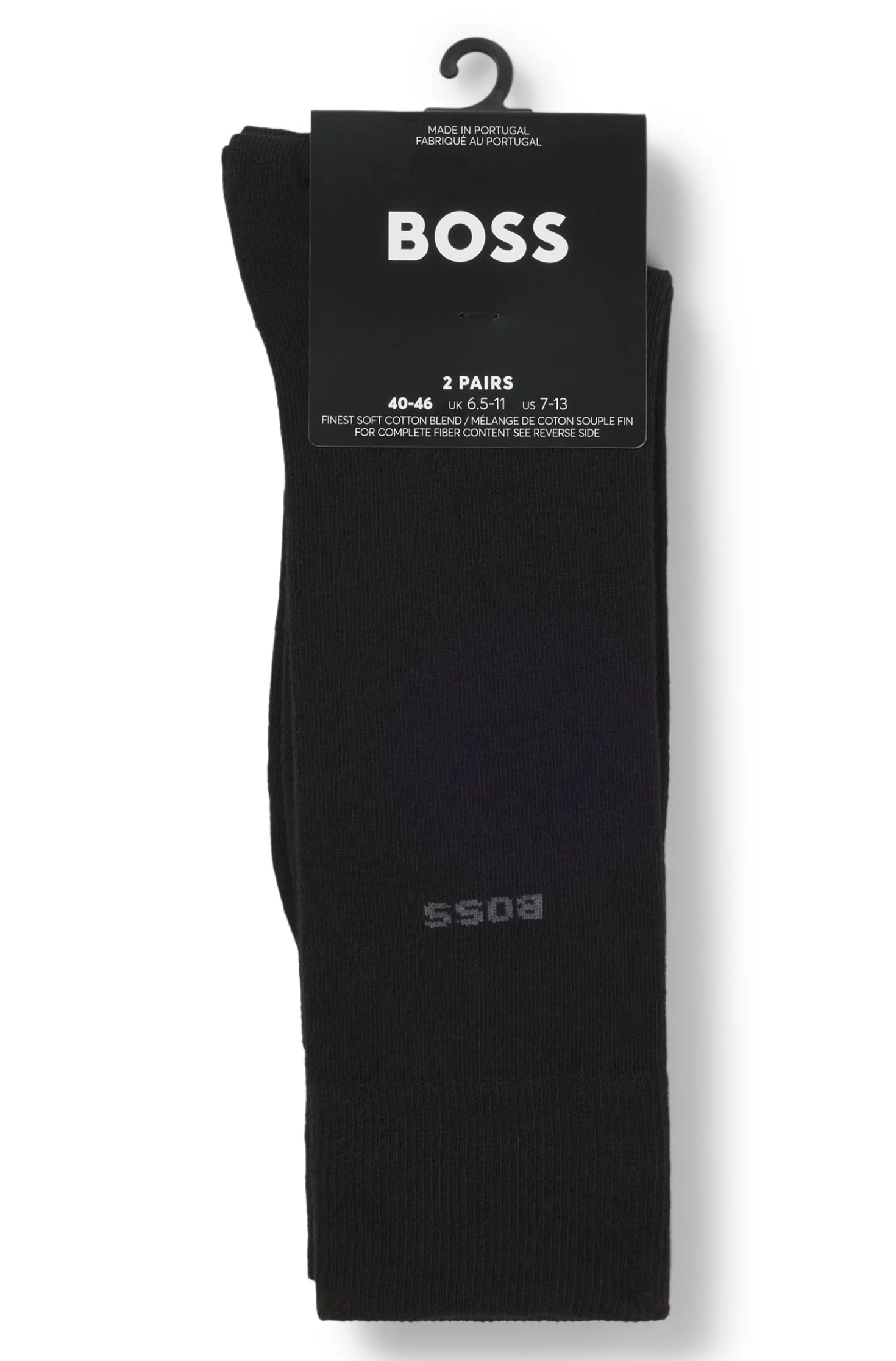 Two-pack business socks in soft compact cotton