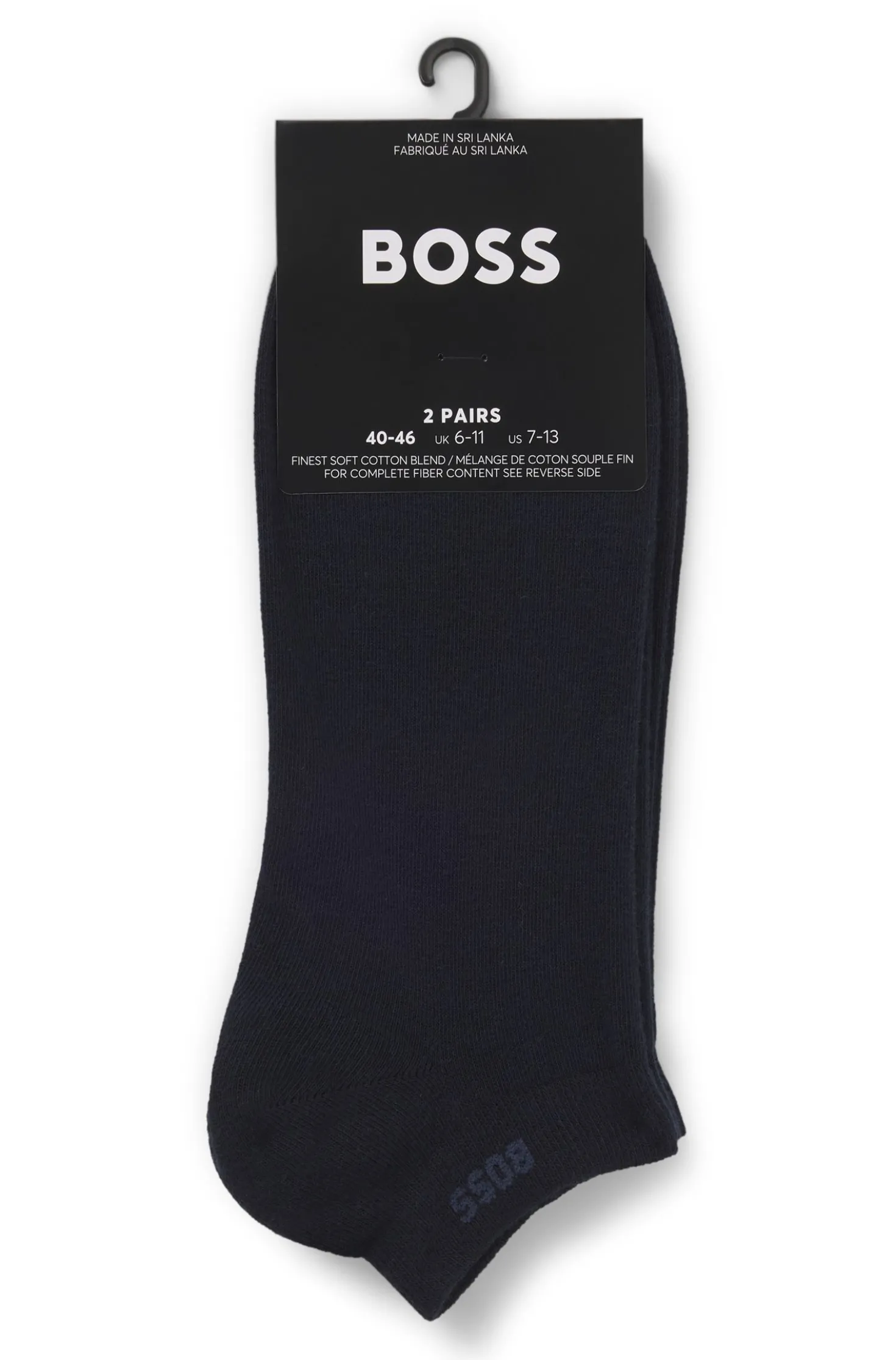 Two-pack of ankle-length socks in stretch fabric