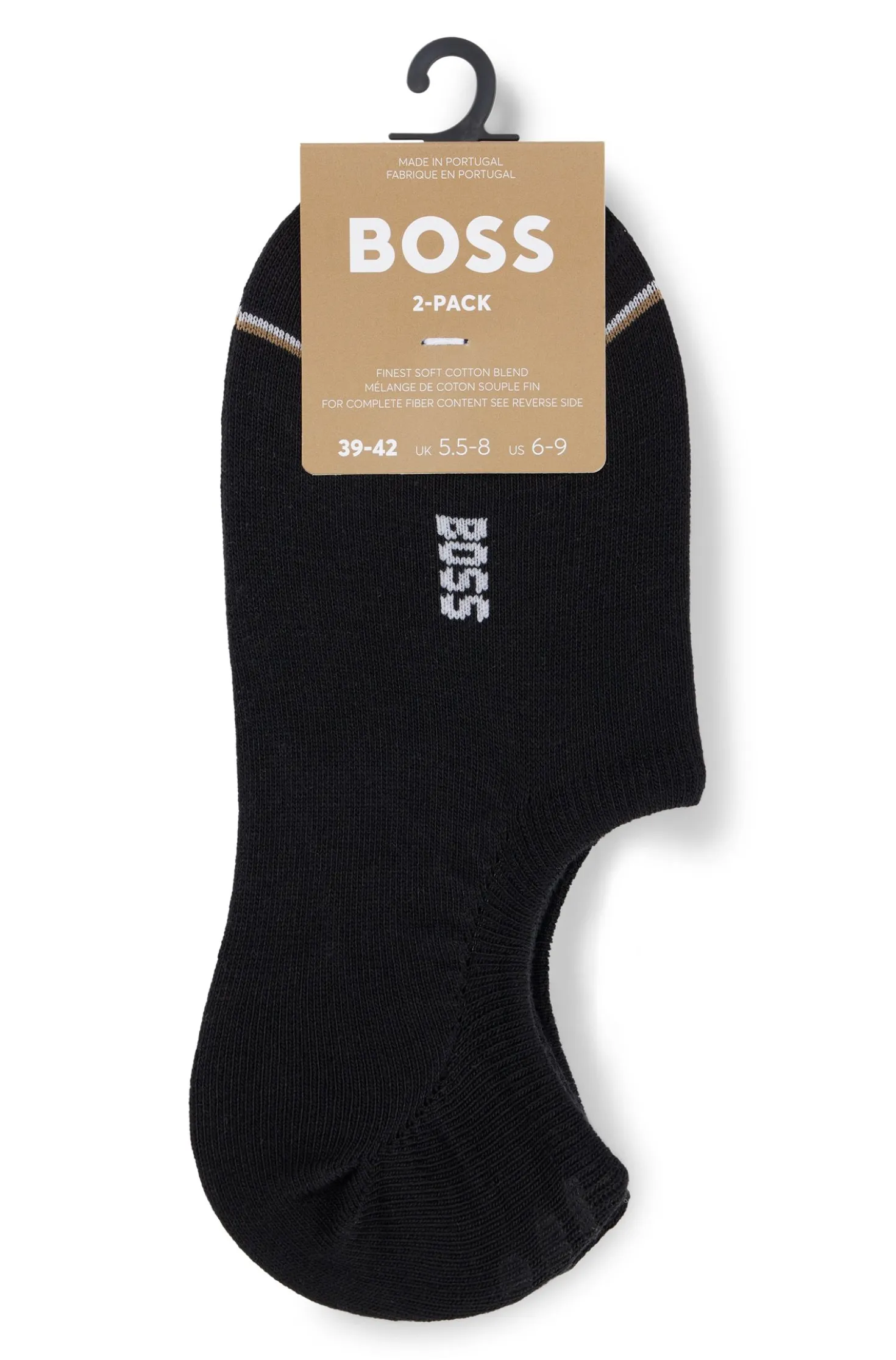 Two-pack of ankle-length socks with branding