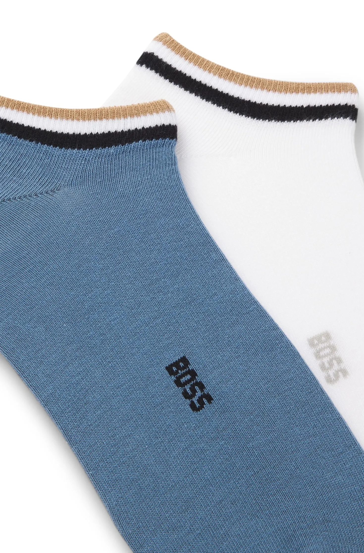 Two-pack of ankle socks with signature-stripe cuffs