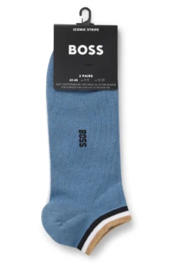 Two-pack of ankle socks with signature-stripe cuffs