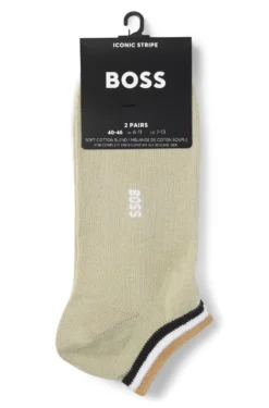 Two-pack of ankle socks with signature-stripe cuffs