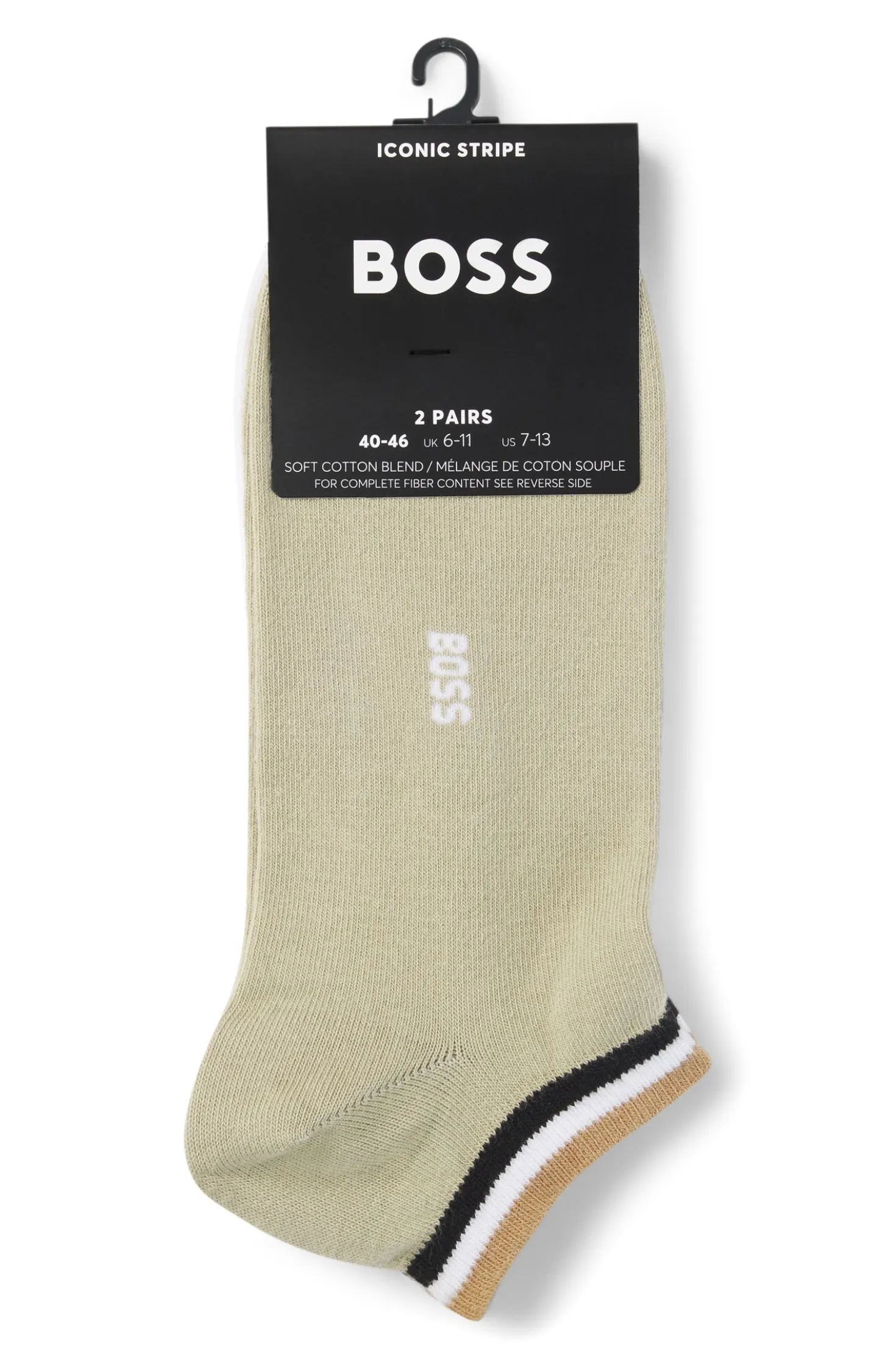 Two-pack of ankle socks with signature-stripe cuffs