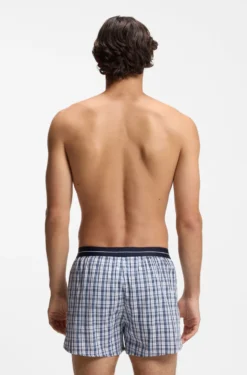 Two-pack of cotton pyjama shorts with logo waistbands