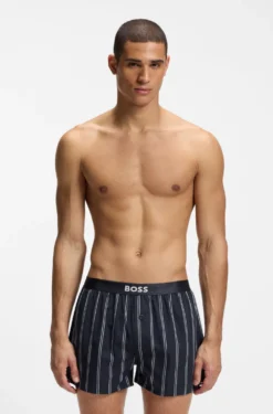 Two-pack of cotton pyjama shorts with logo waistbands
