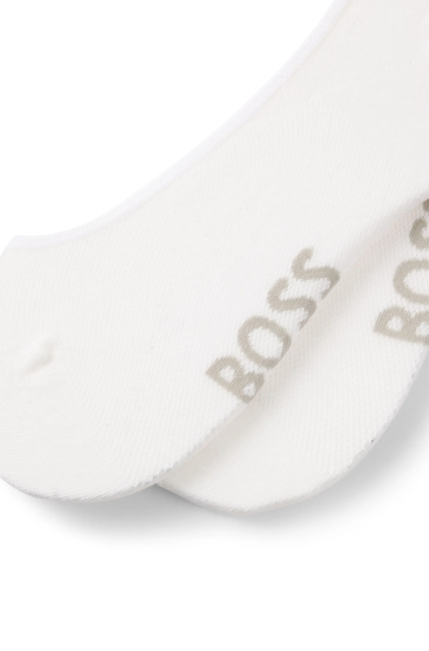 Two-pack of invisible socks in cotton-blend piqué